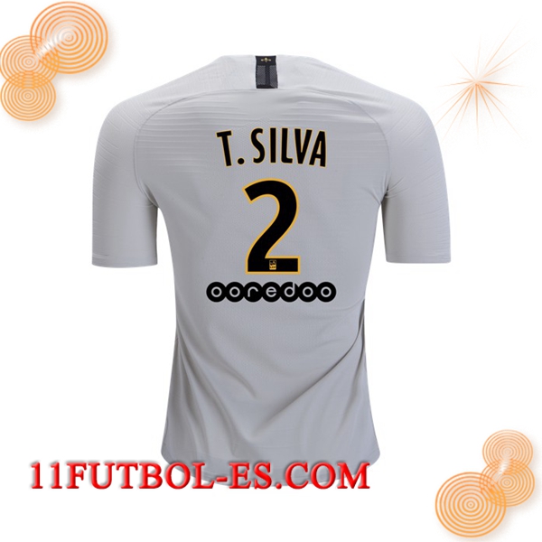 Nuevas Segunda Camiseta PSG T SILVA 2 Beige 2018 2019 para Hombre