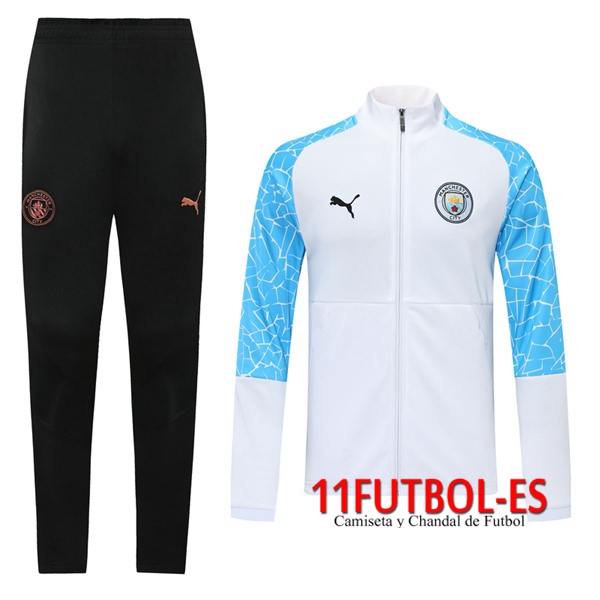 Nuevas Chandal Futbol Manchester City Blanco 2020 2021 (Chaqueta +  Pantalones)